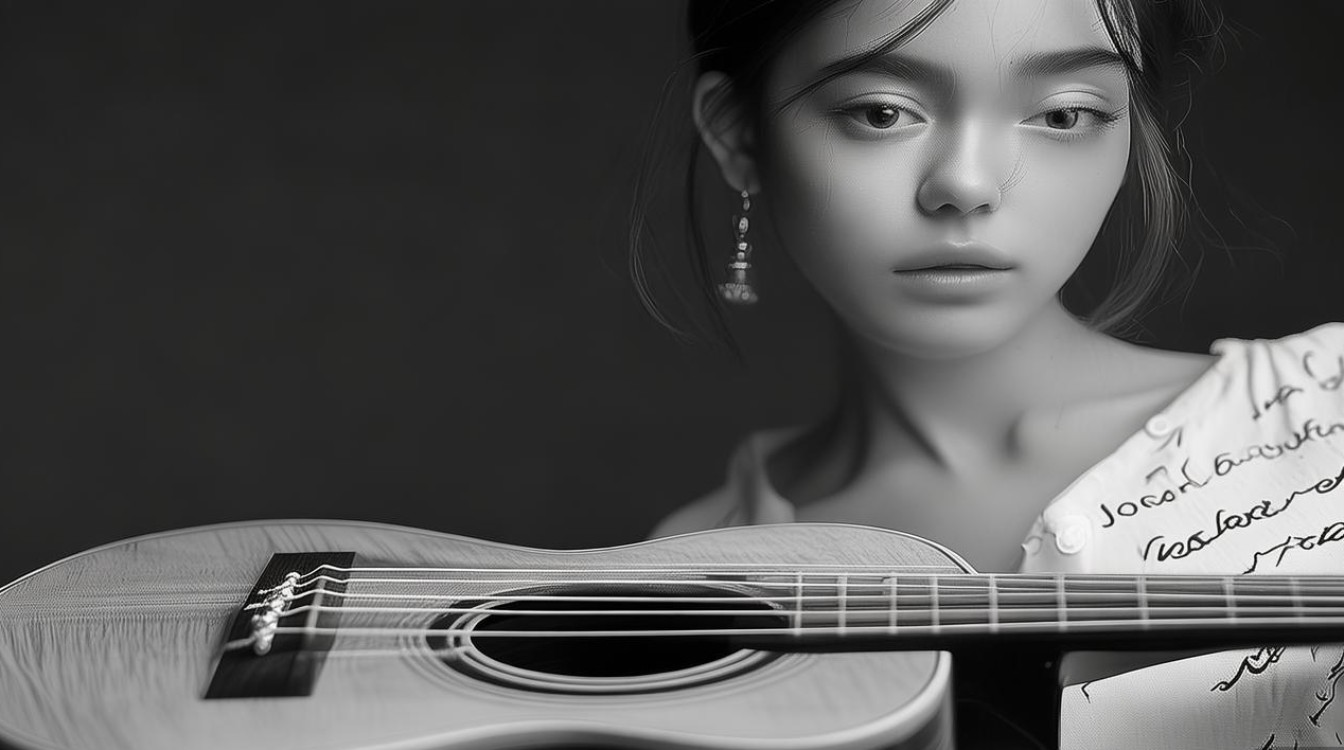 女生胸顶住尤克里里